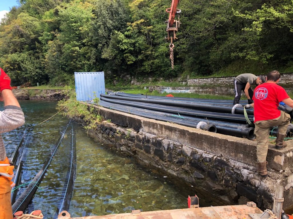 Posa nuova condotta fognaria – Lago di Como